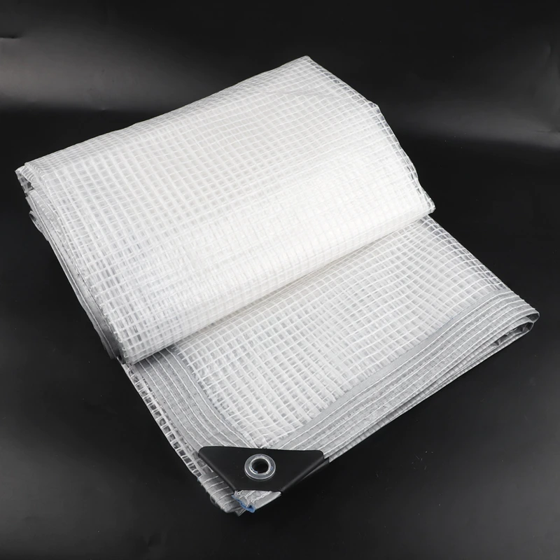 Cheap Goat Tents 0.33mm PE White Mesh Rainproof Cloth Garden Plants Shed Boat Truck Cover Tarpaulin Camping Tent Yard Balcony Waterproof Canopy   